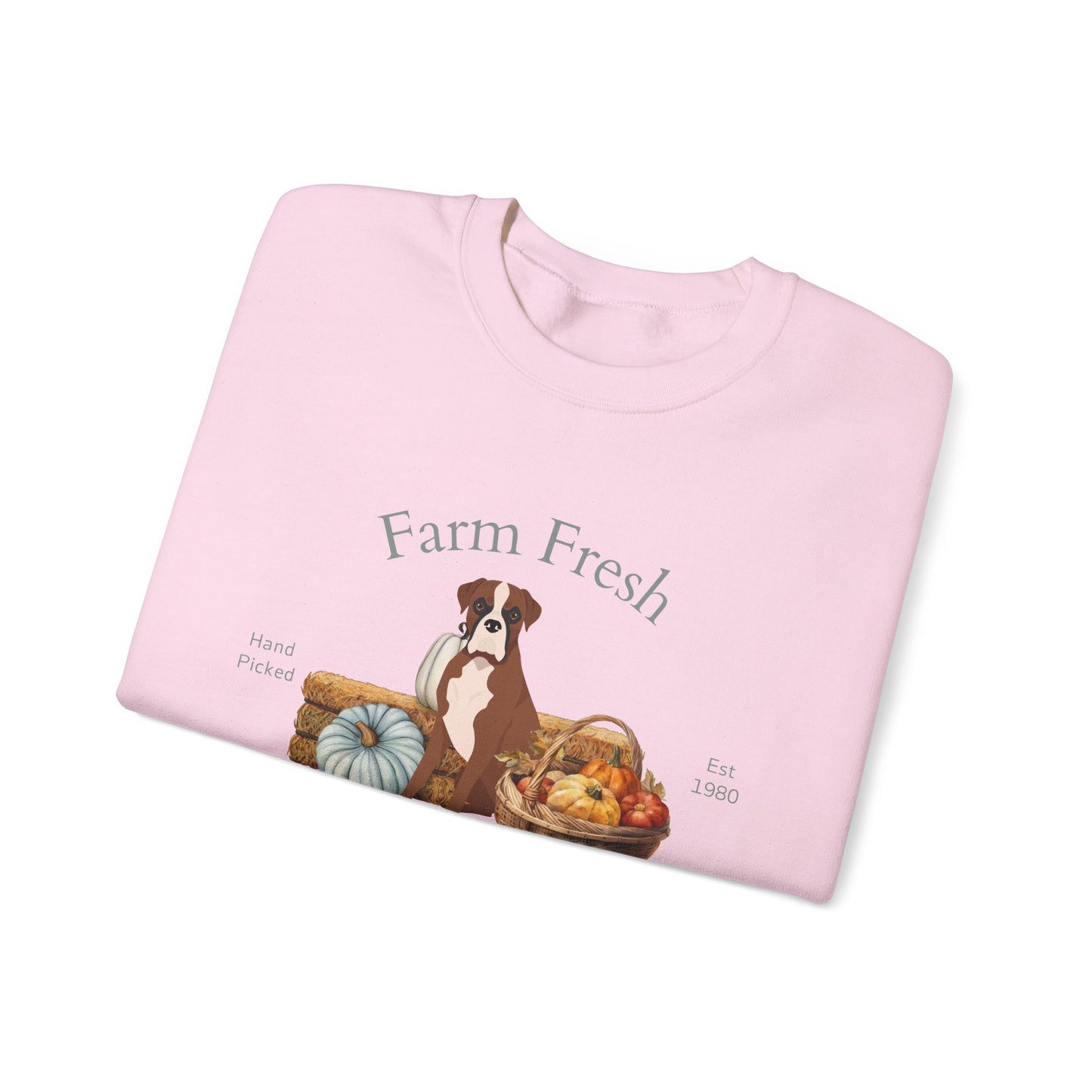 Boxer Dog Fall Farm Fresh Unisex Heavy Blend Crewneck Sweatshirt