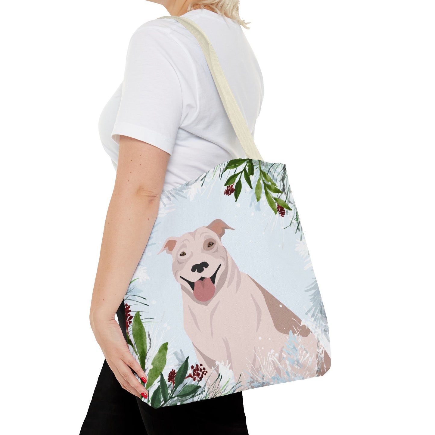 Pit Bull Dog Christmas Holiday Tote Bag 16x16