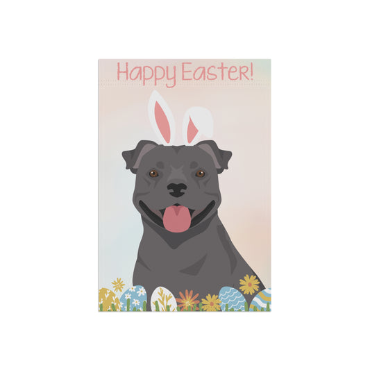 Staffordshire Bull Terrier Dog Happy Easter Garden Flag