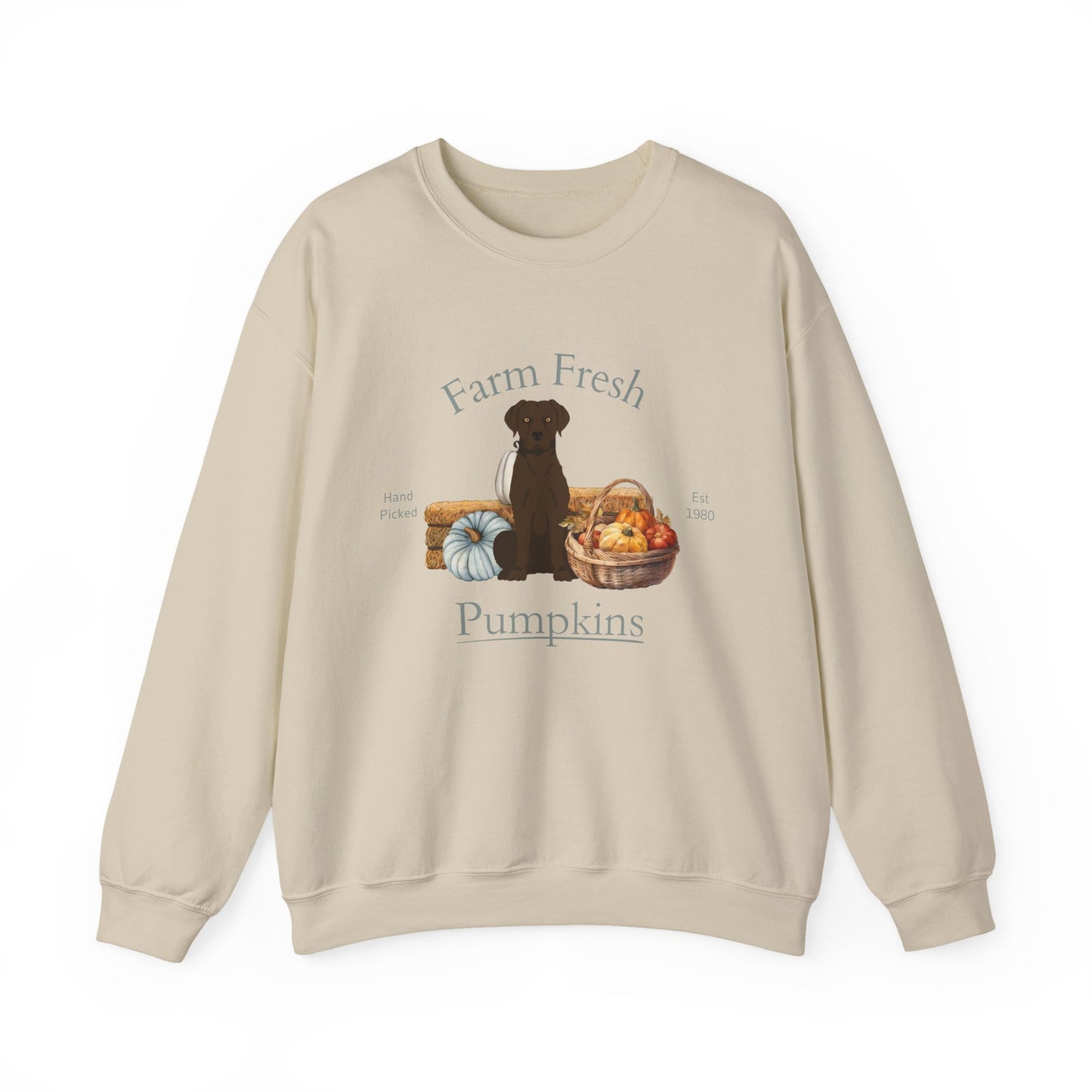 Chesapeake Bay Retriever Dog Fall Farm Fresh Unisex Heavy Blend Crewneck Sweatshirt