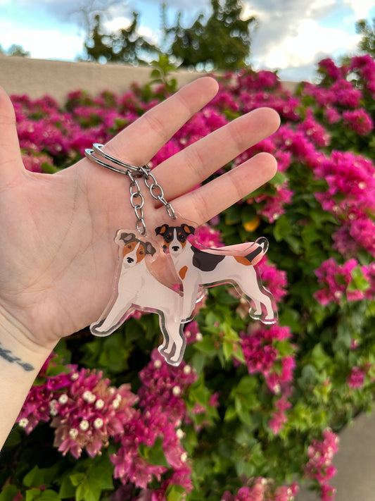 Parson Russell Terrier Dog 2.5in Acrylic Keychain