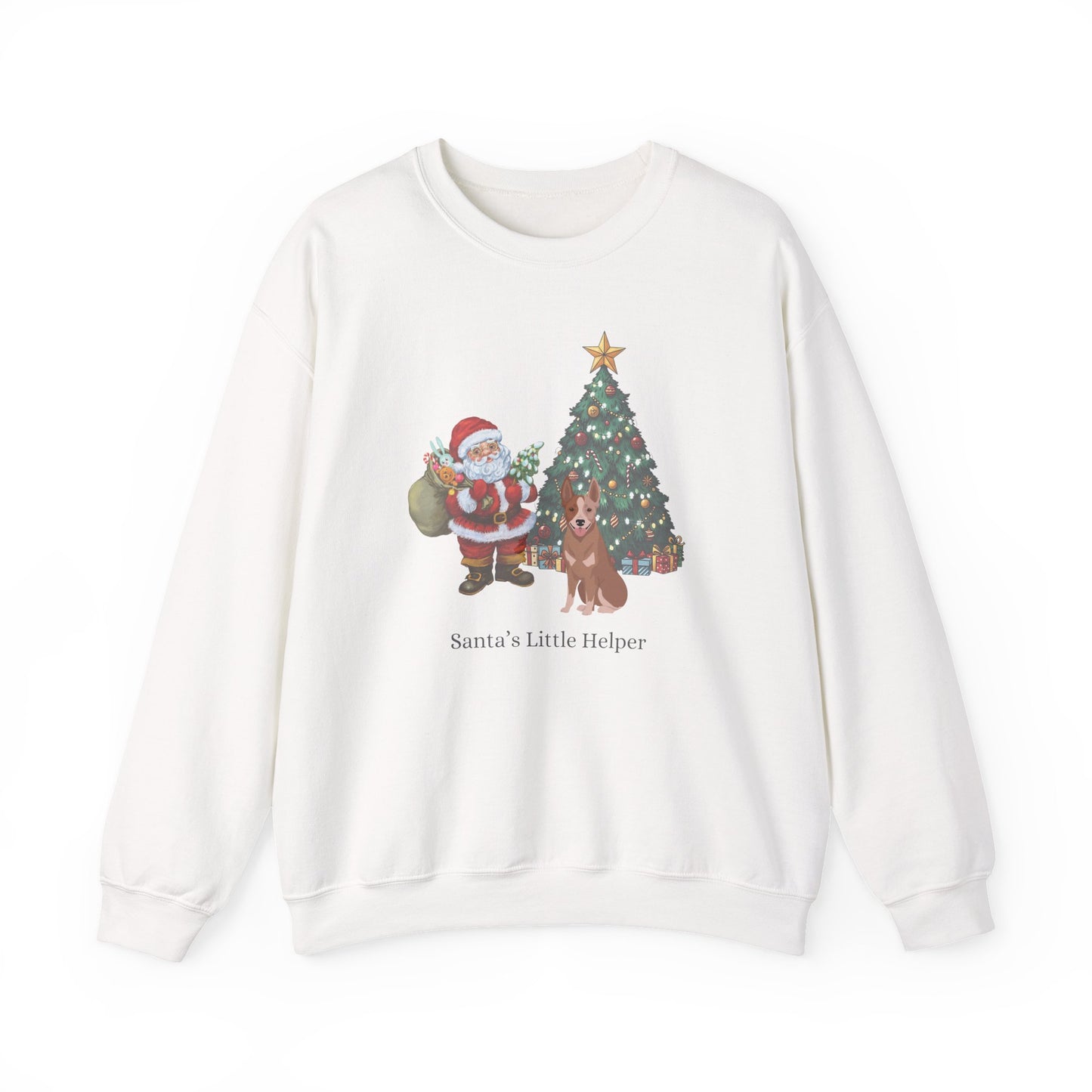 Australian Stumpy Tail Cattle Dog Dog Santa's Little Helper Unisex Heavy Blend Crewneck Sweatshirt