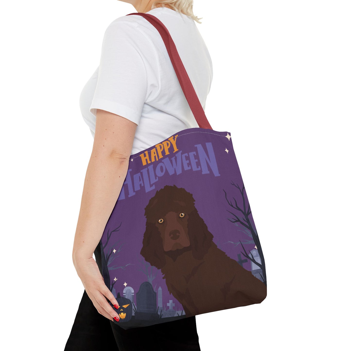 Irish Water Spaniel Dog Happy Halloween Tote Bag 16x16