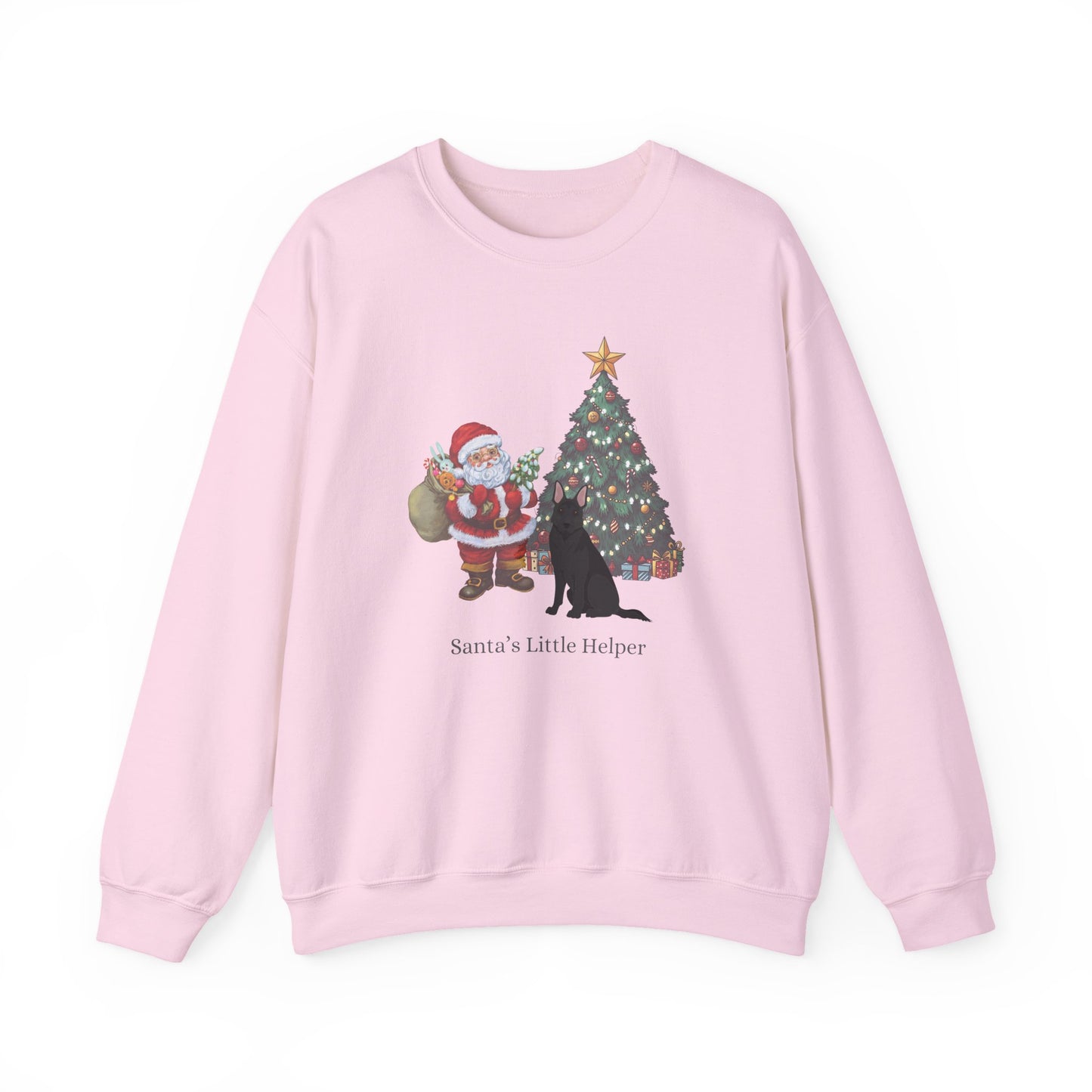 German Shepherd Dog Santa's Little Helper Unisex Heavy Blend Crewneck Sweatshirt