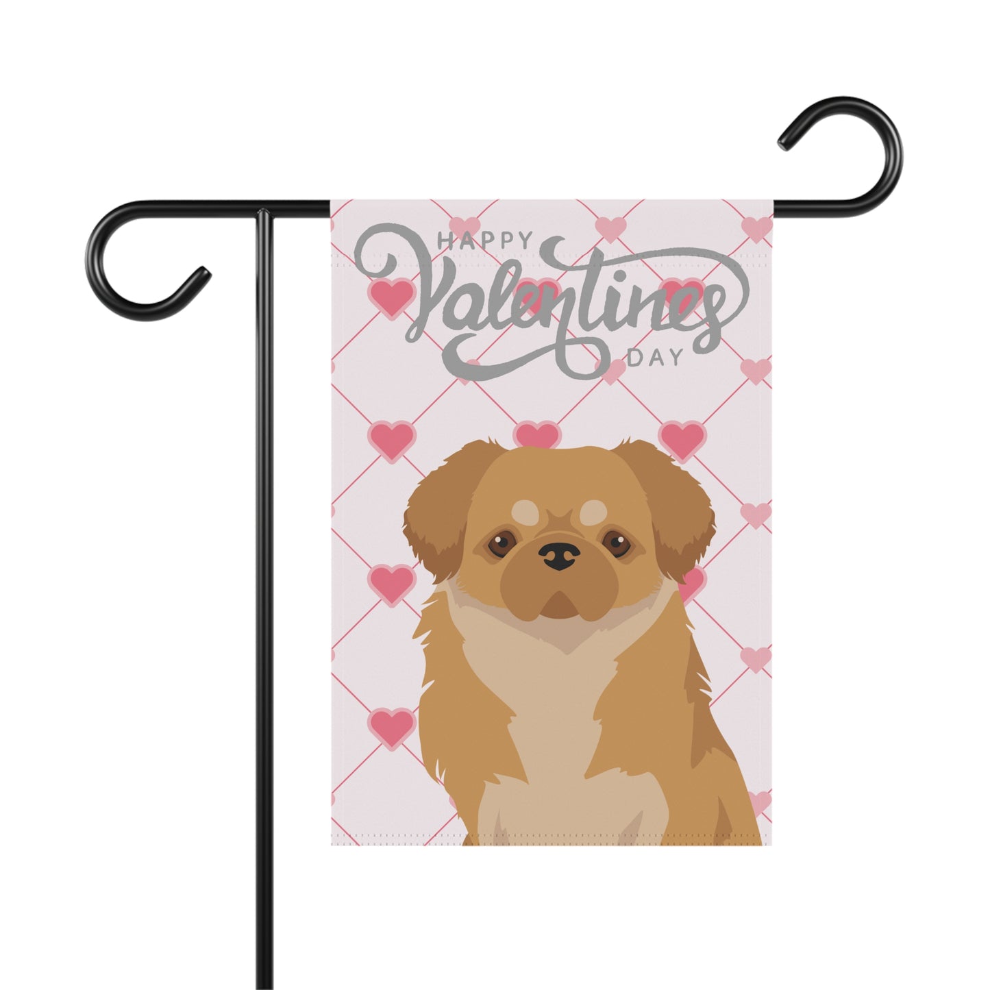 Tibetan Spaniel Dog Valentines Day Garden Flag