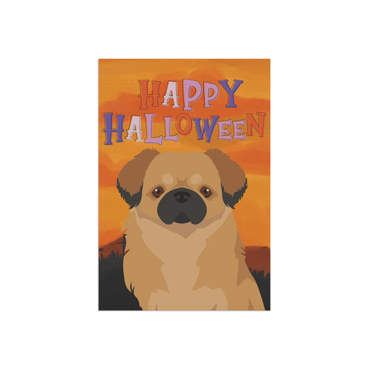 Tibetan Spaniel Dog Halloween Garden Flag