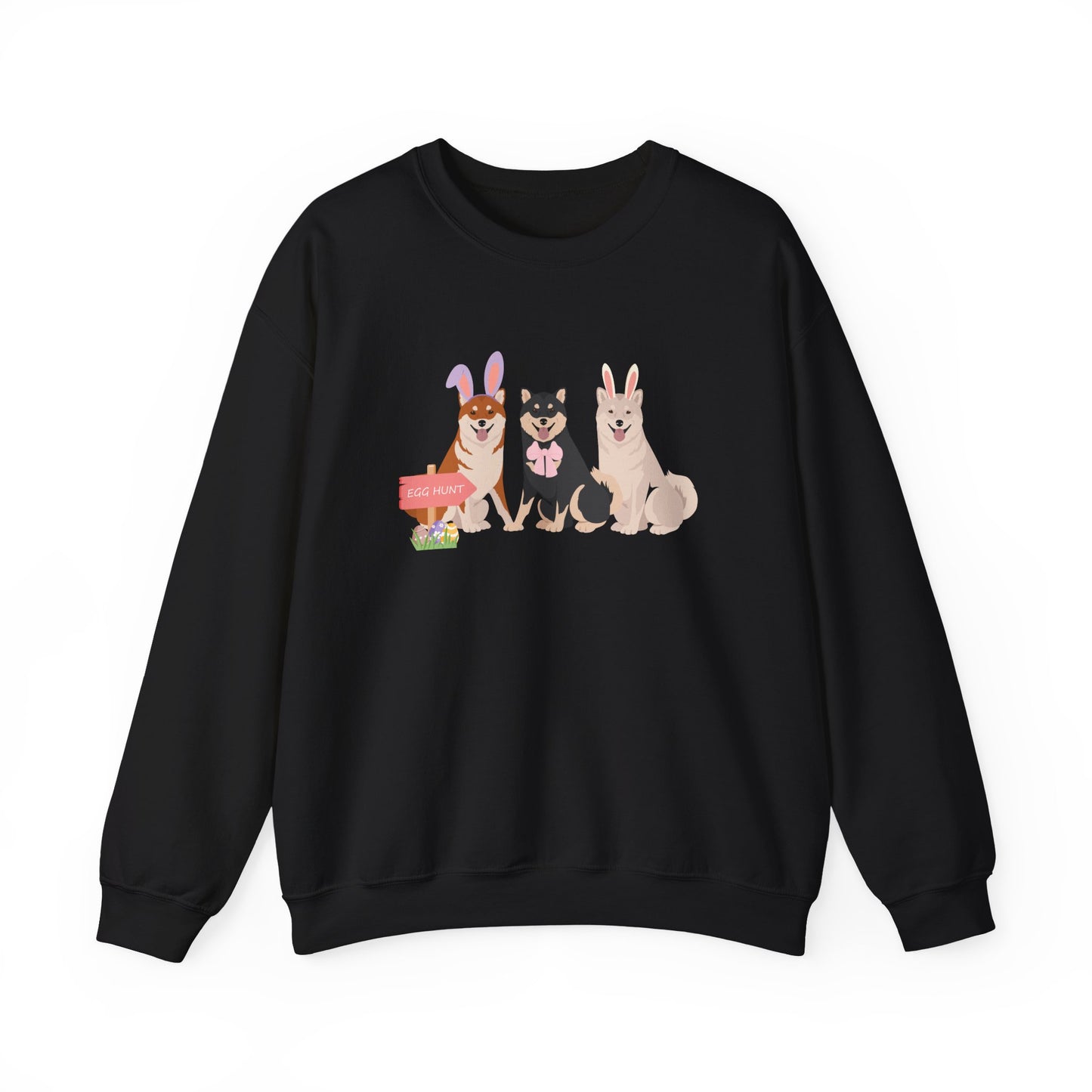 Shiba Inu Dog Easter Unisex Heavy Blend Crewneck Sweatshirt, easter, Cute Dog Mom Gift