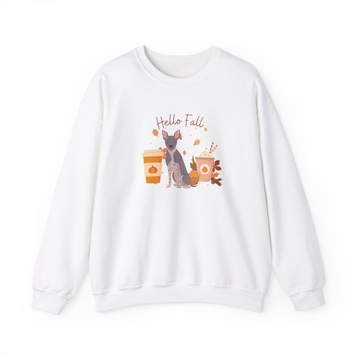 American Hairless Terrier Dog Fall Unisex Heavy Blend Crewneck Sweatshirt