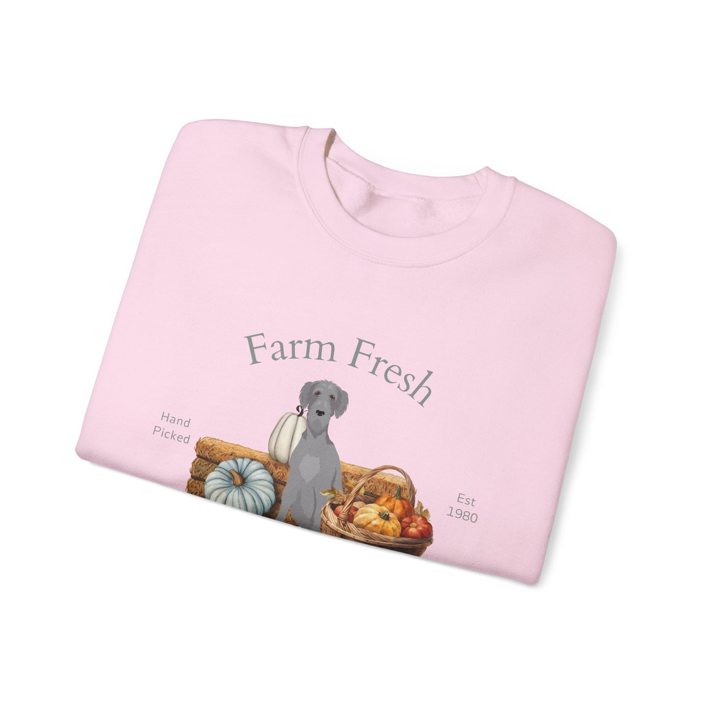 Irish Wolfhound Dog Fall Farm Fresh Unisex Heavy Blend Crewneck Sweatshirt