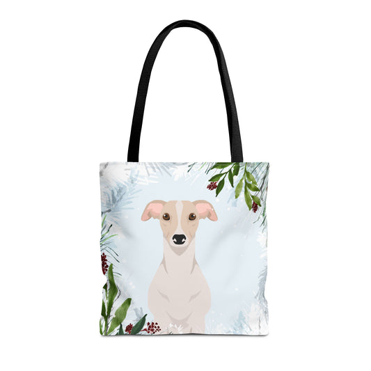 Whippet Dog Christmas Holiday Tote Bag 16x16