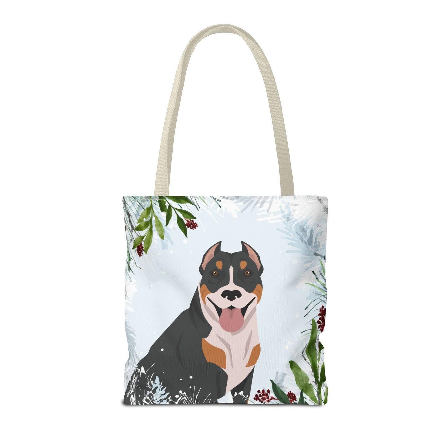 Pit Bull Dog Christmas Holiday Tote Bag 16x16