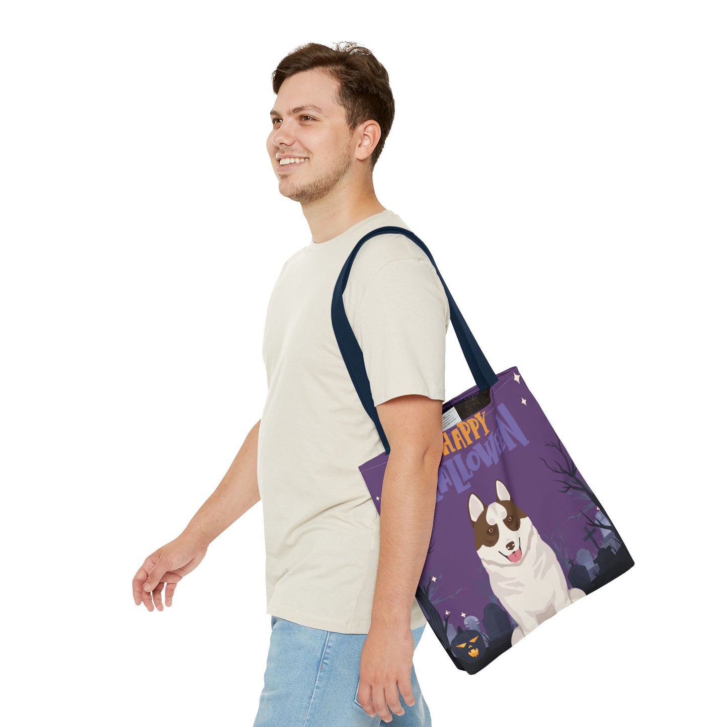 Siberian Husky Dog Happy Halloween Tote Bag 16x16