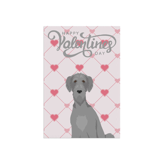 Irish Wolfhound Dog Valentines Day Garden Flag