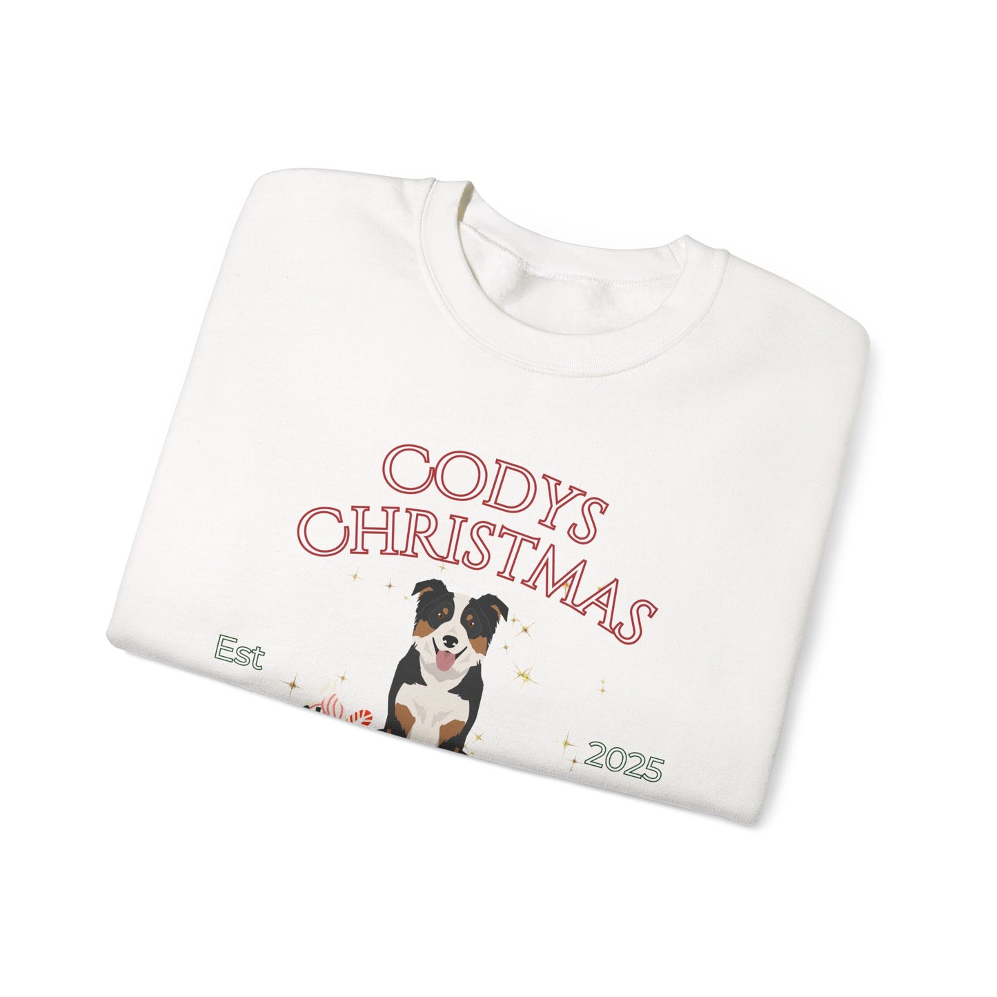 Border Collie Dog Christmas Social Club Unisex Heavy Blend Crewneck Sweatshirt Custom Name