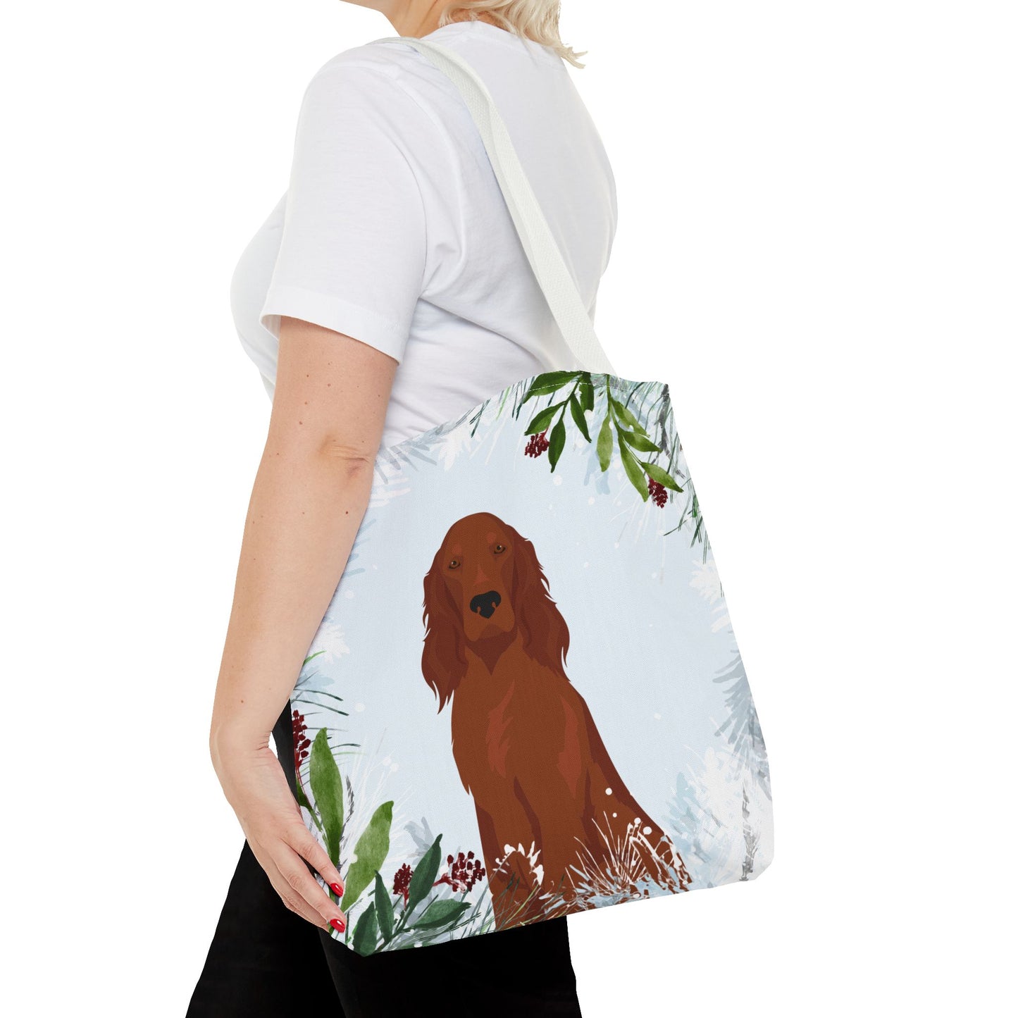 Irish Setter Dog Christmas Holiday Tote Bag 16x16