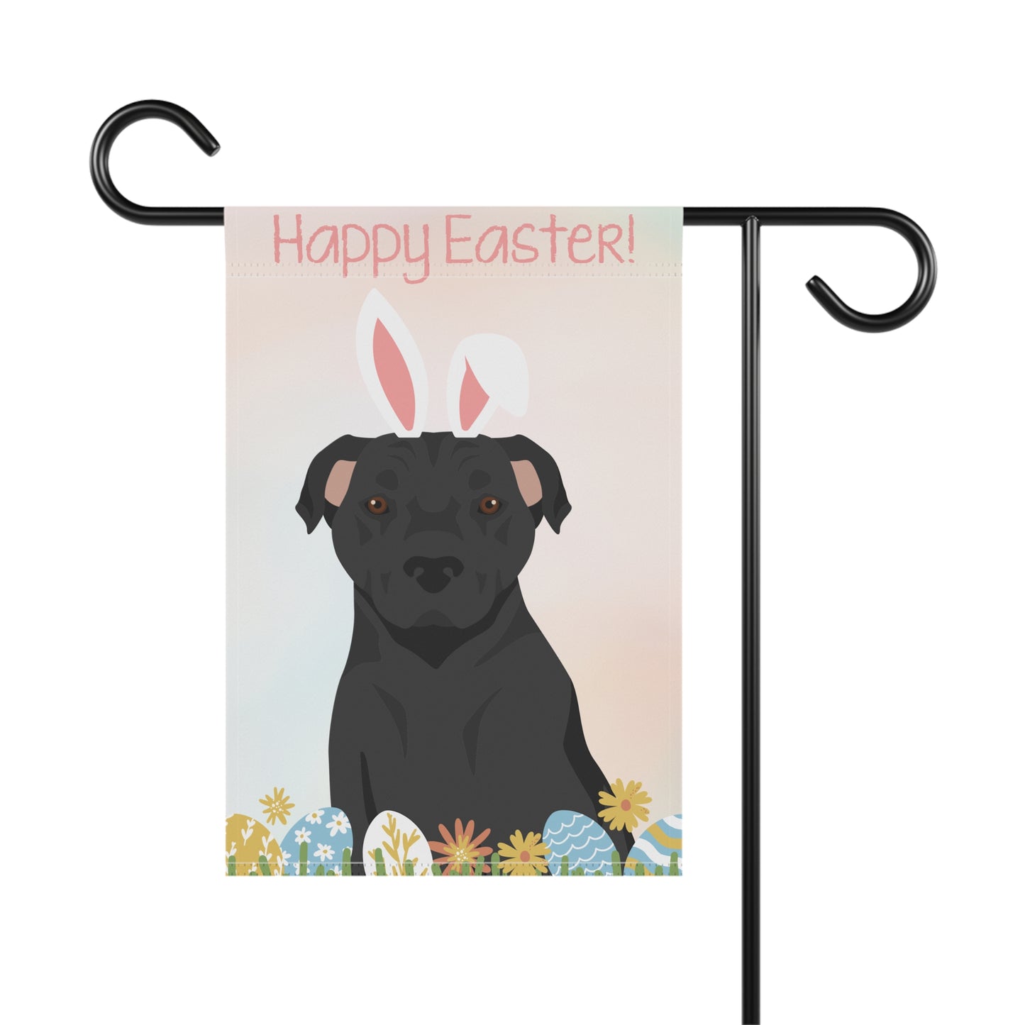 American Staffordshire Bull Terrier Dog Happy Easter Garden Flag
