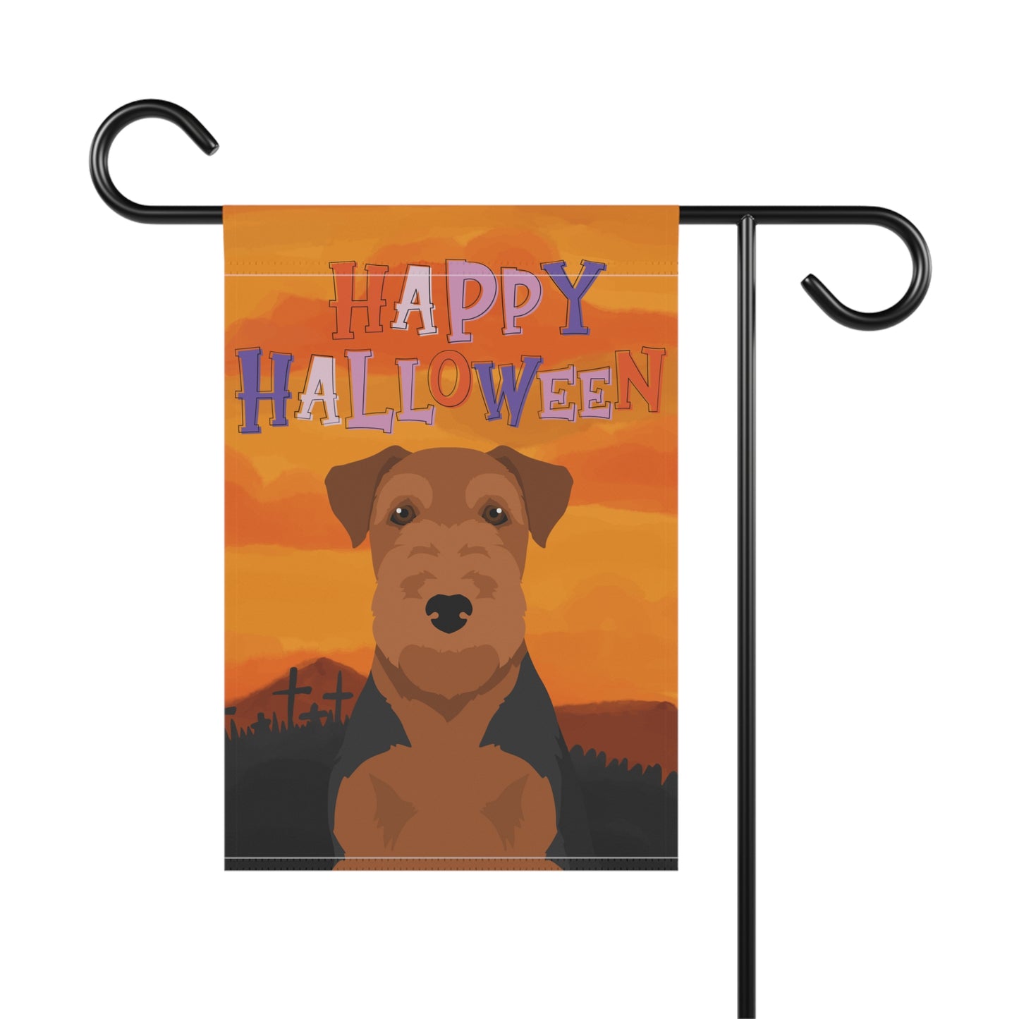 Welsh Terrier Dog Halloween Garden Flag