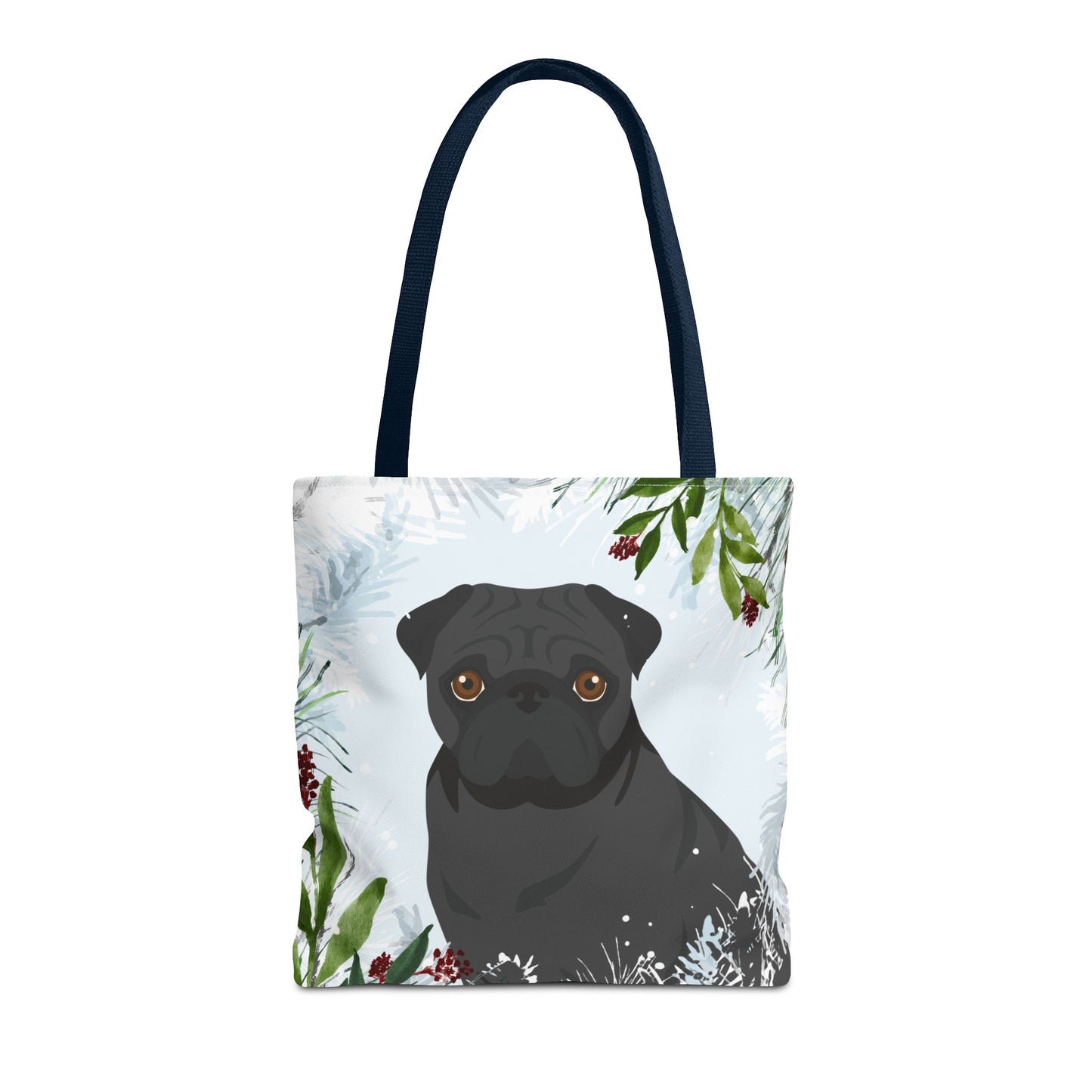 Pug Dog Christmas Holiday Tote Bag 16x16