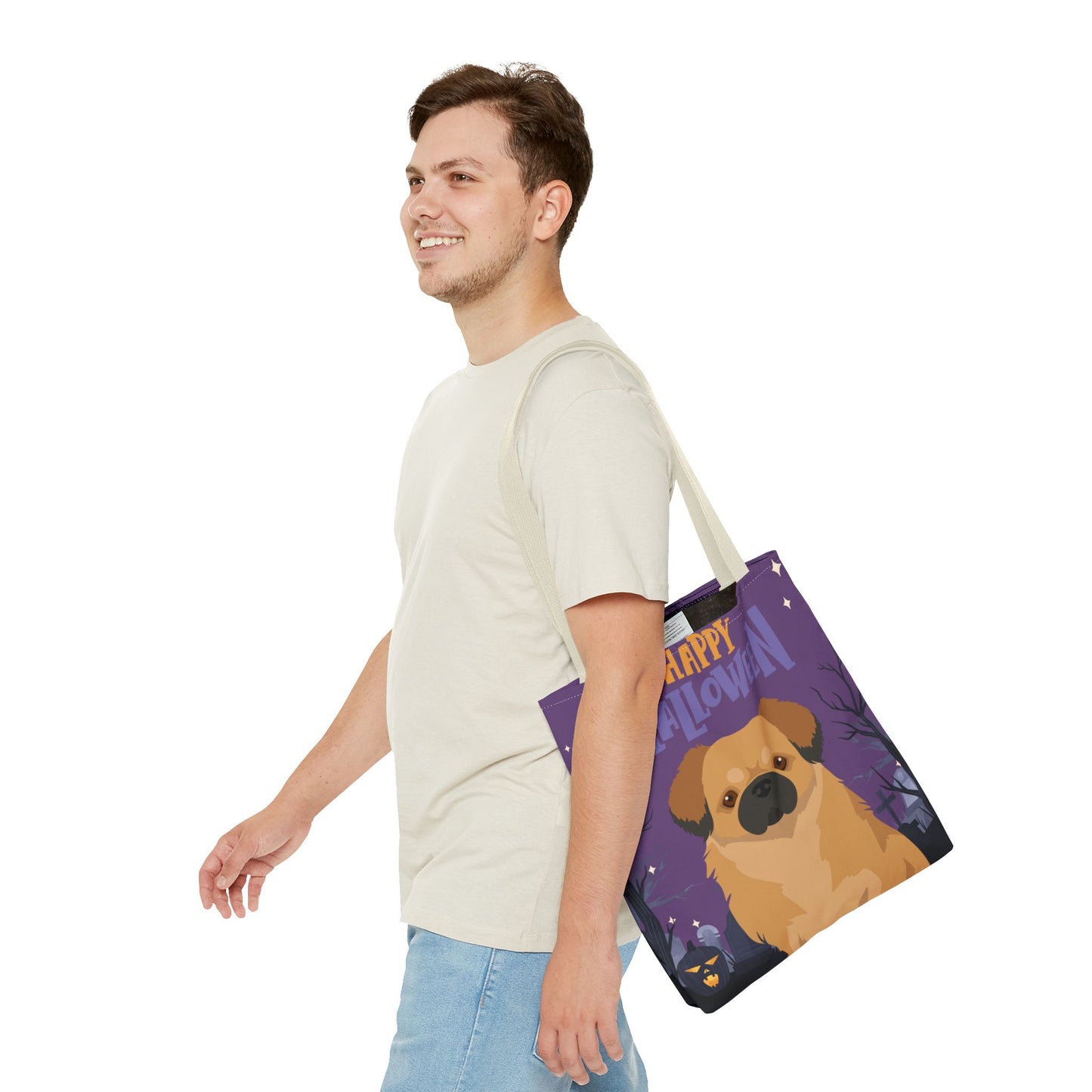 Tibetan Spaniel Dog Happy Halloween Tote Bag 16x16