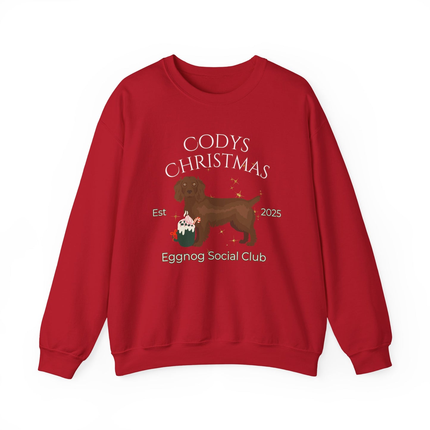 Boykin Spaniel Dog Christmas Social Club Unisex Heavy Blend Crewneck Sweatshirt Custom Name