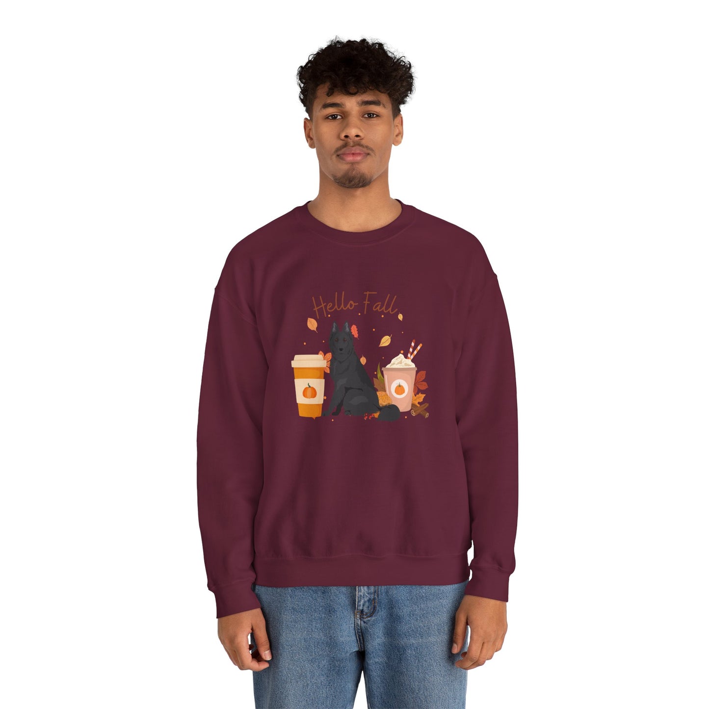 Belgian Shepherd Dog Fall Halloween Unisex Heavy Blend Crewneck Sweatshirt