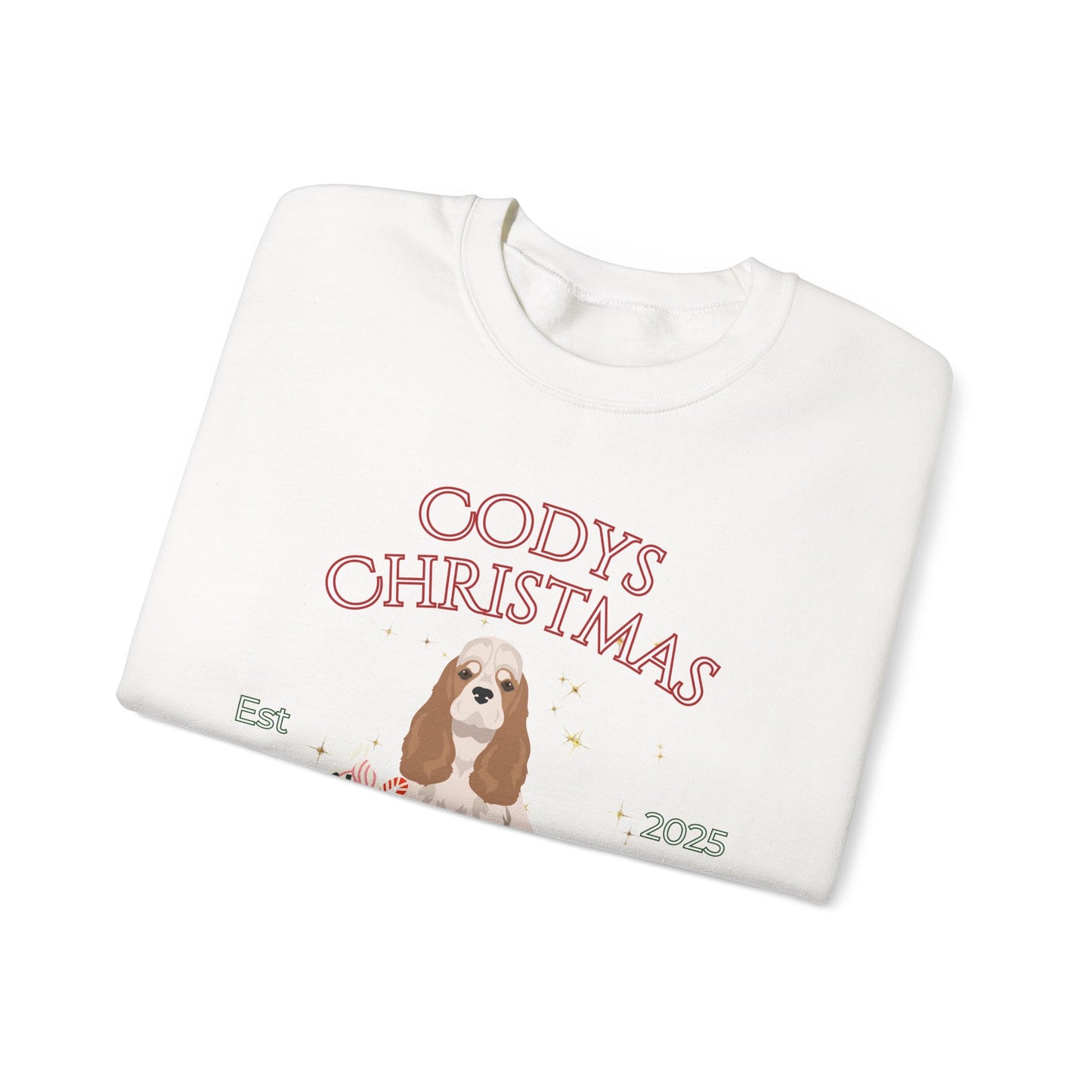 American Cocker Spaniel Dog Christmas Social Club Unisex Heavy Blend Crewneck Sweatshirt Custom Name