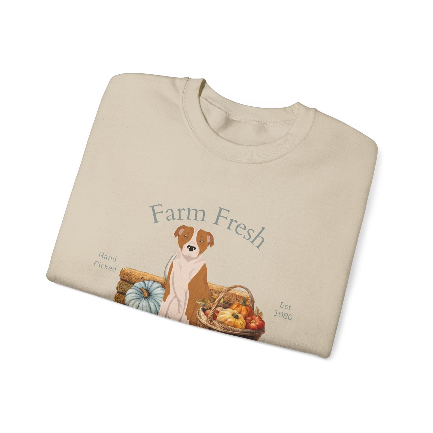 American Staffordshire Terrier Dog Fall Farm Fresh Unisex Heavy Blend Crewneck Sweatshirt