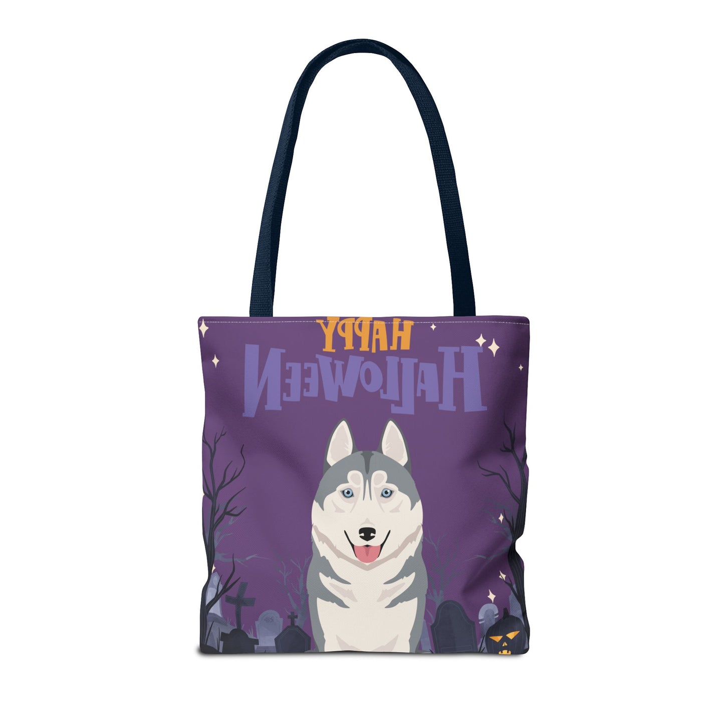 Siberian Husky Dog Happy Halloween Tote Bag 16x16