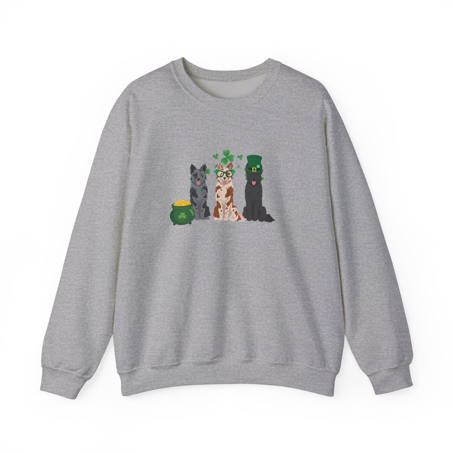 Mudi Dog St Patricks Day Unisex Heavy Blend Crewneck Sweatshirt, St Pattys day, Cute Dog Mom Gift