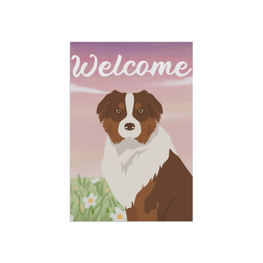 Australian Shepherd Dog Welcome Garden Flag