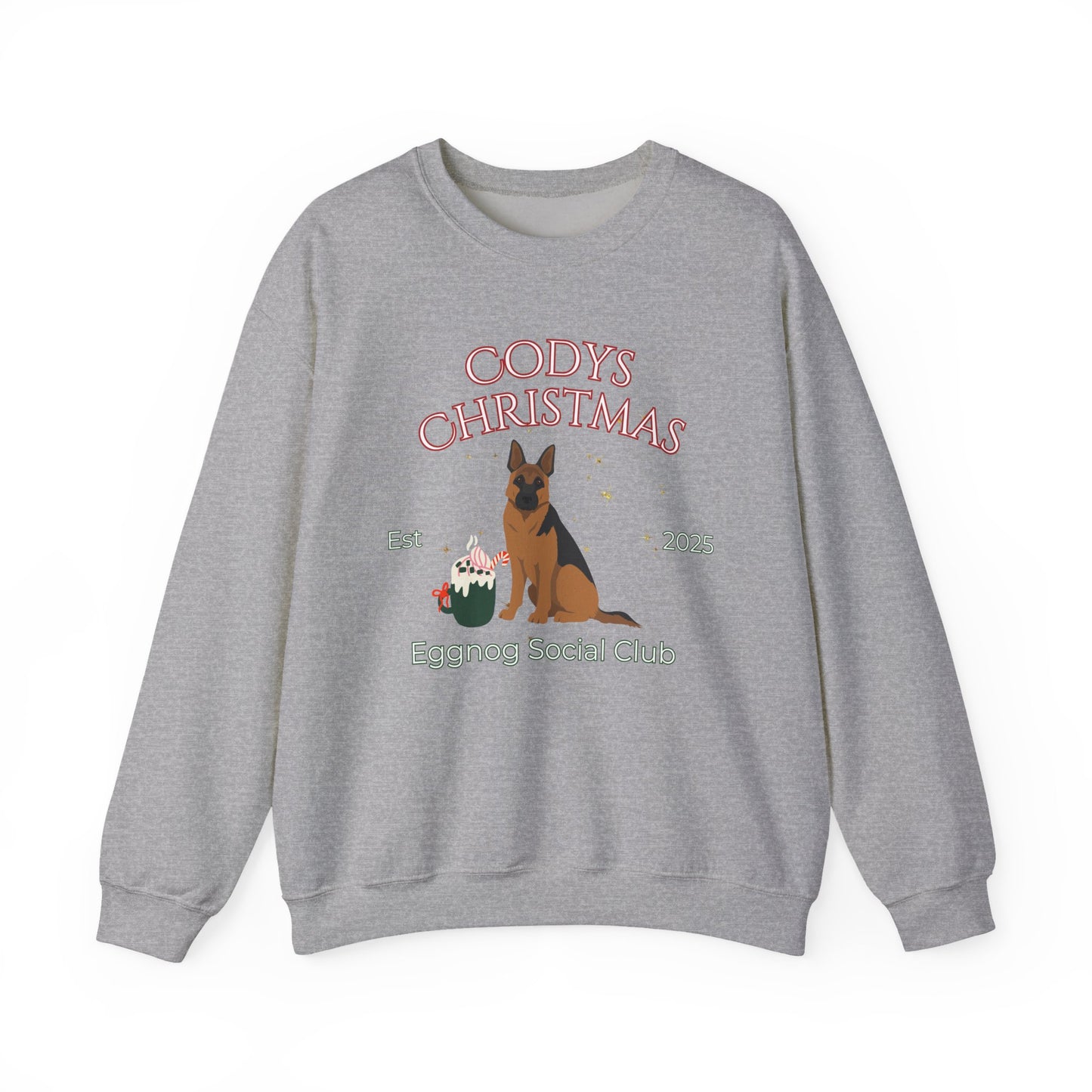 German Shepherd Dog Christmas Social Club Unisex Heavy Blend Crewneck Sweatshirt Custom Name