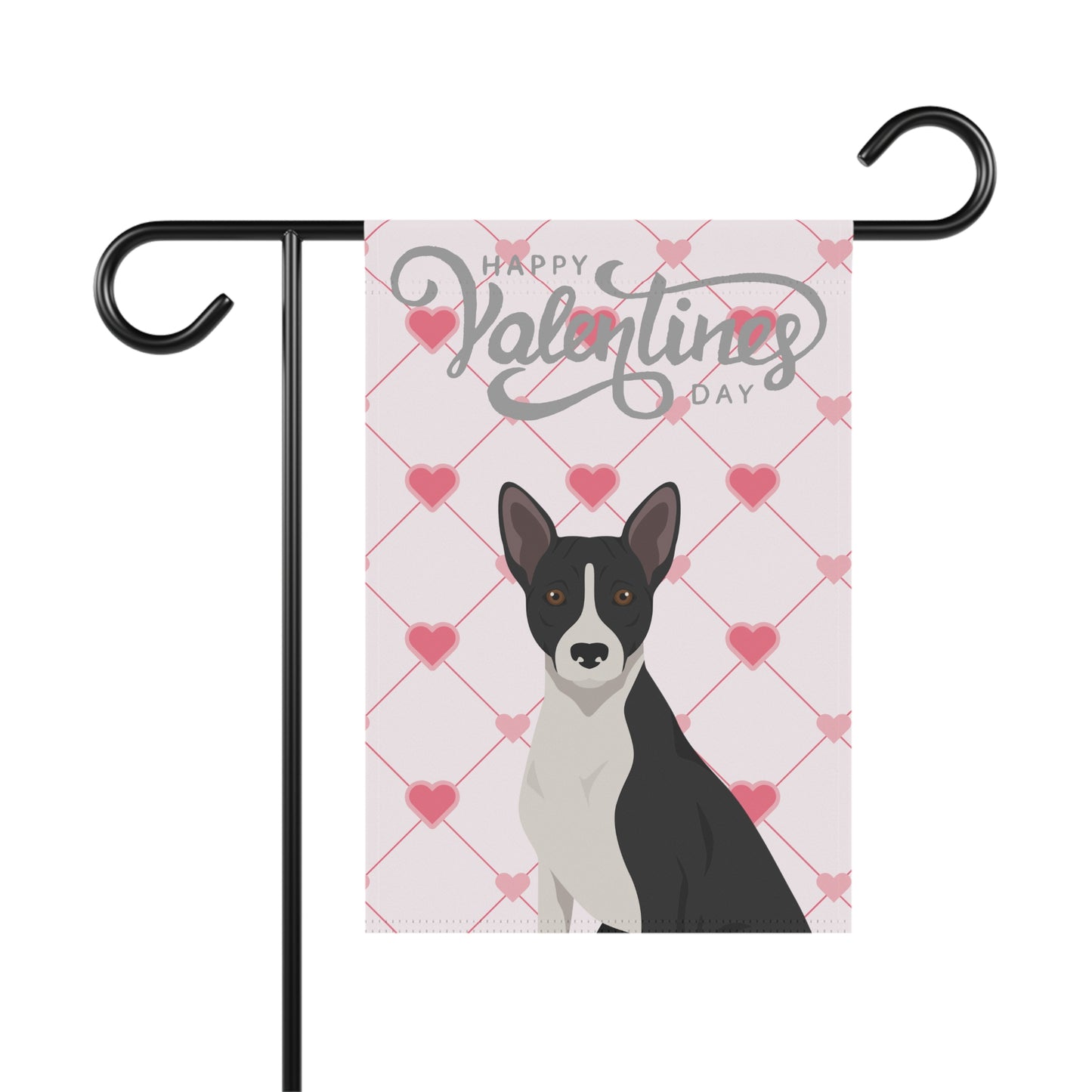 Basenji Dog Valentines Day Garden Flag