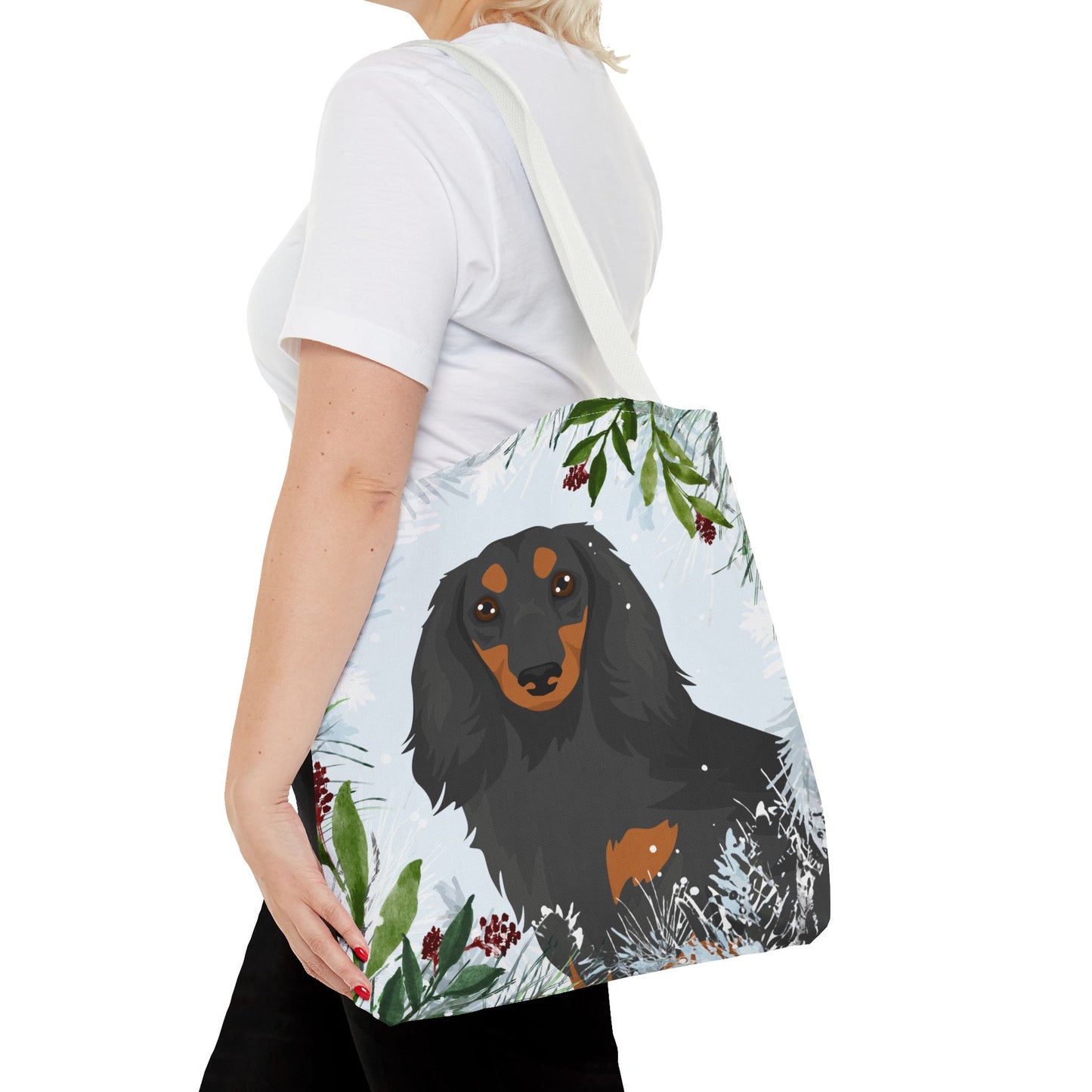 Dachshund Dog Christmas Holiday Tote Bag 16x16