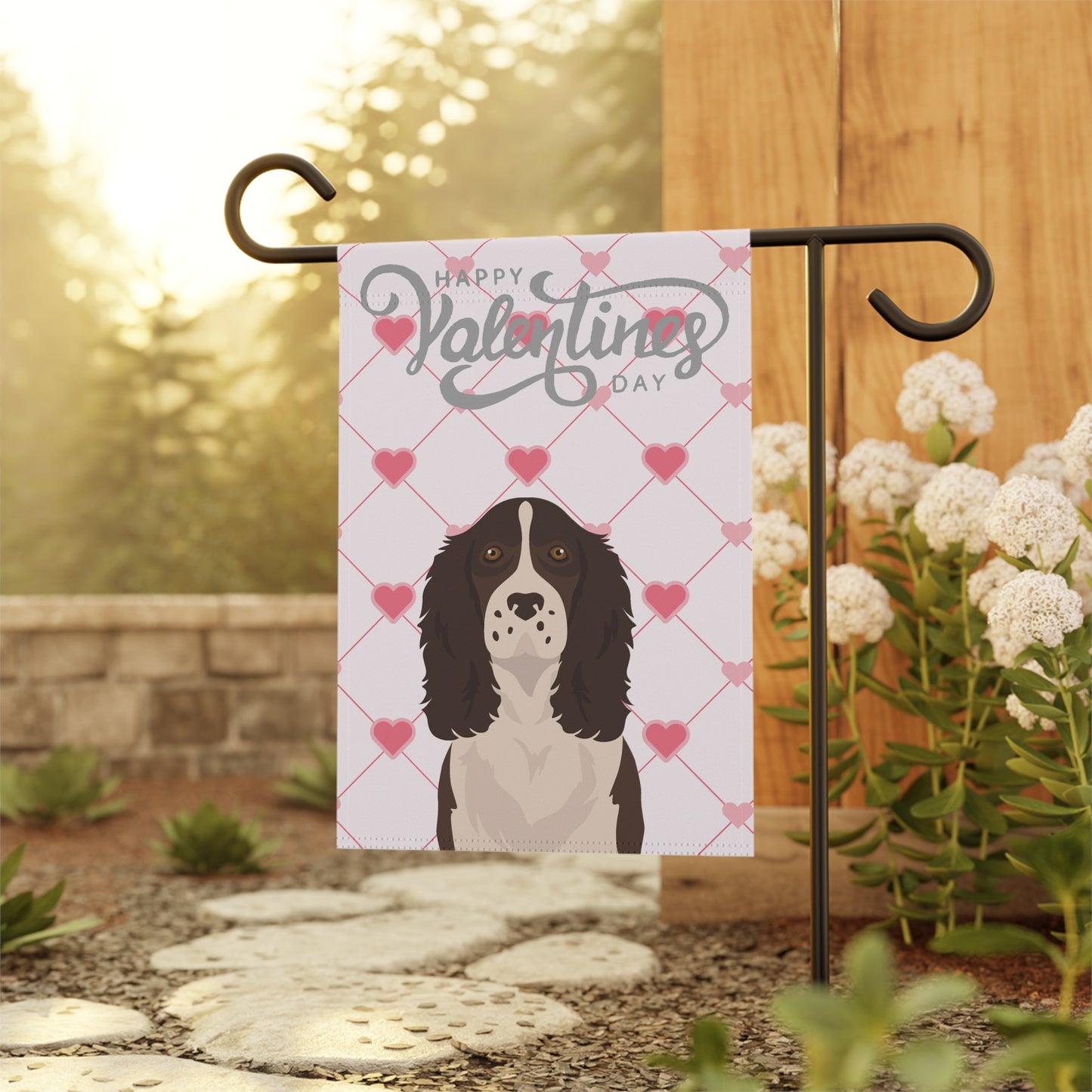 English Springer Spaniel Dog Valentines Day Garden Flag