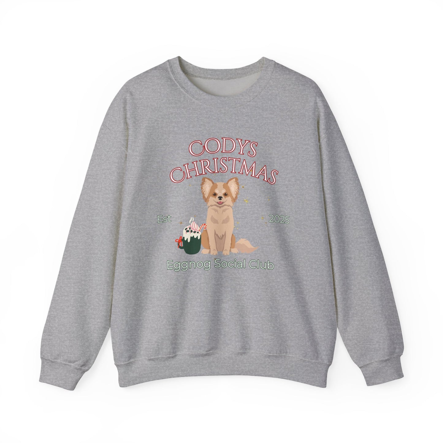 Chihuahua Dog Christmas Social Club Unisex Heavy Blend Crewneck Sweatshirt Custom Name