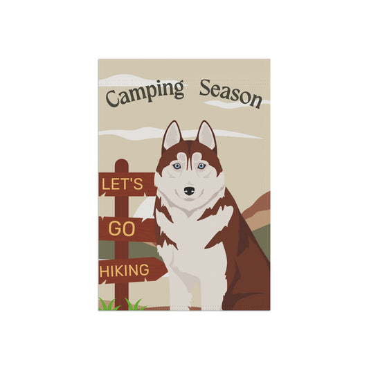 Siberian Husky Dog Camping Garden Flag