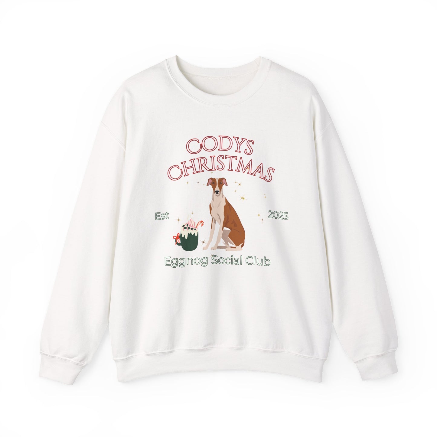 Greyhound Dog Christmas Social Club Unisex Heavy Blend Crewneck Sweatshirt Custom Name