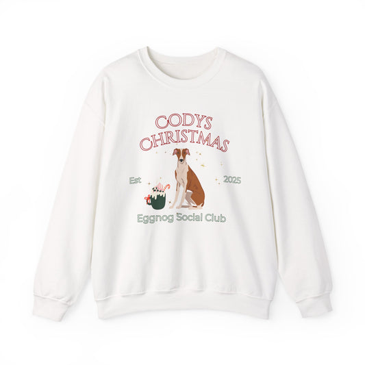 Greyhound Dog Christmas Social Club Unisex Heavy Blend Crewneck Sweatshirt Custom Name
