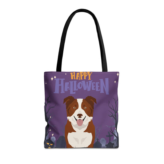 Border Collie Dog Happy Halloween Tote Bag 16x16