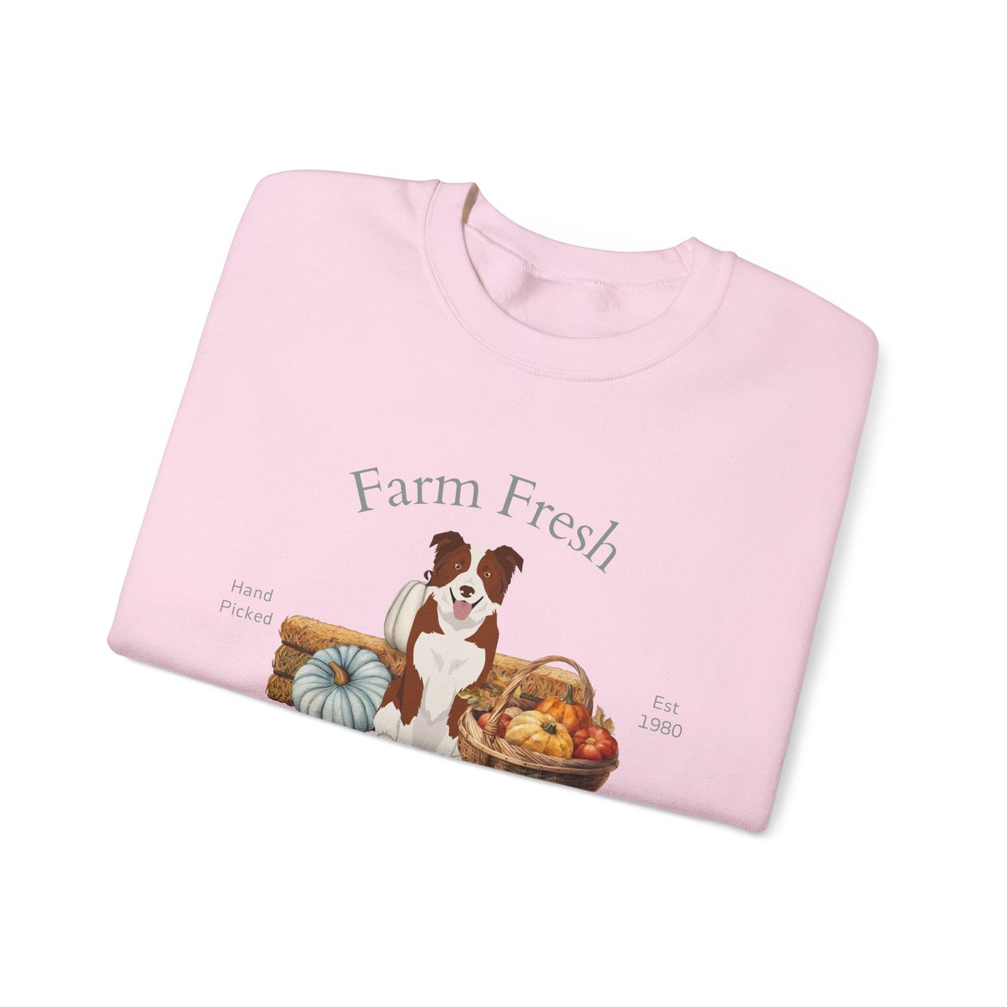 Border Collie Dog Fall Farm Fresh Unisex Heavy Blend Crewneck Sweatshirt