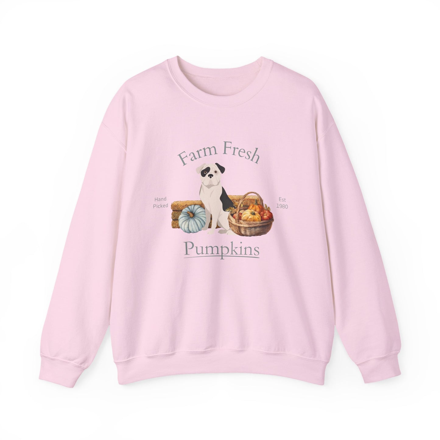 American Bulldog Dog Fall Farm Fresh Unisex Heavy Blend Crewneck Sweatshirt