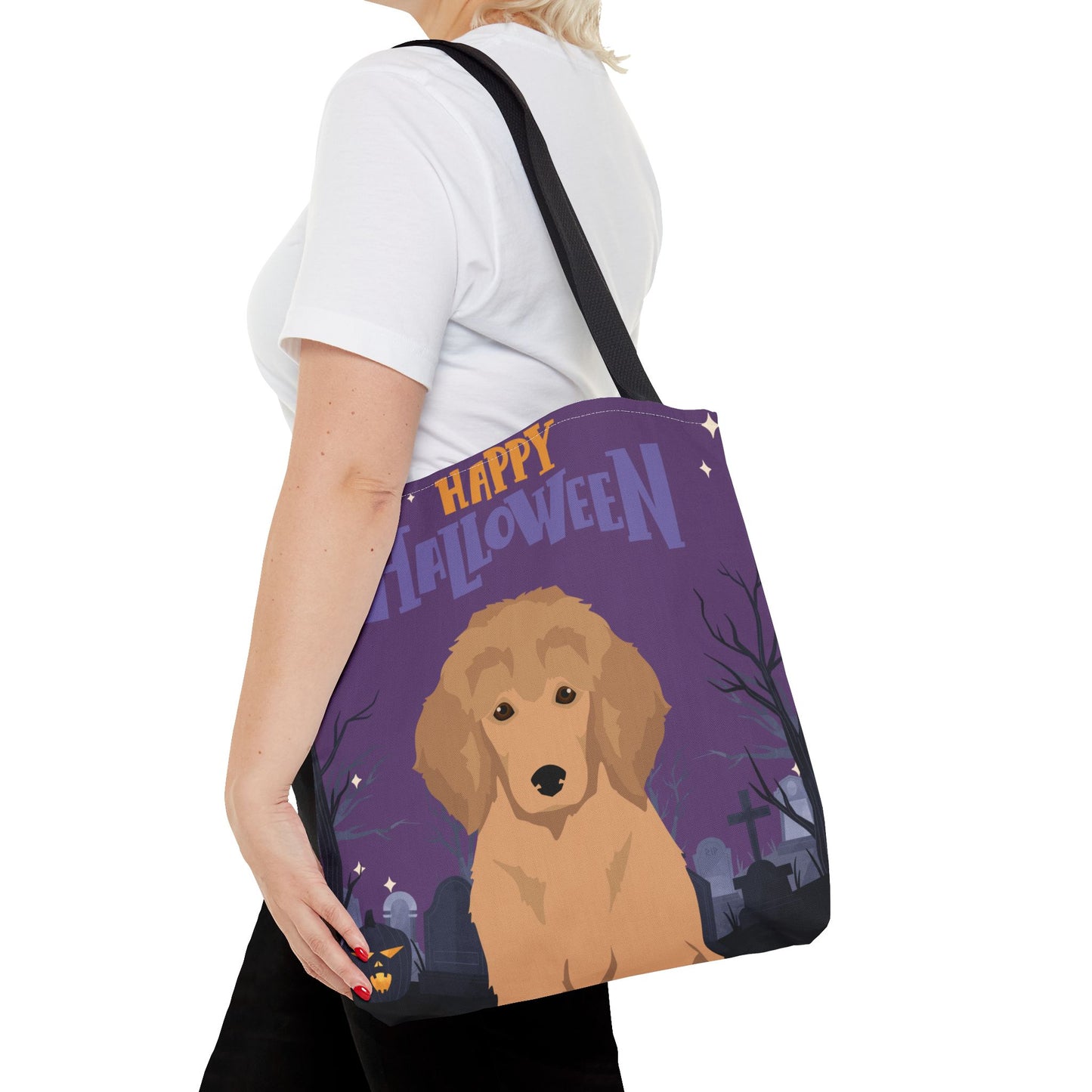 Poodle Dog Happy Halloween Tote Bag 16x16