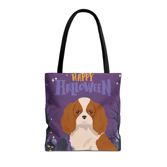 Cavalier King Charlre Spaniel Dog Happy Halloween Tote Bag 16x16