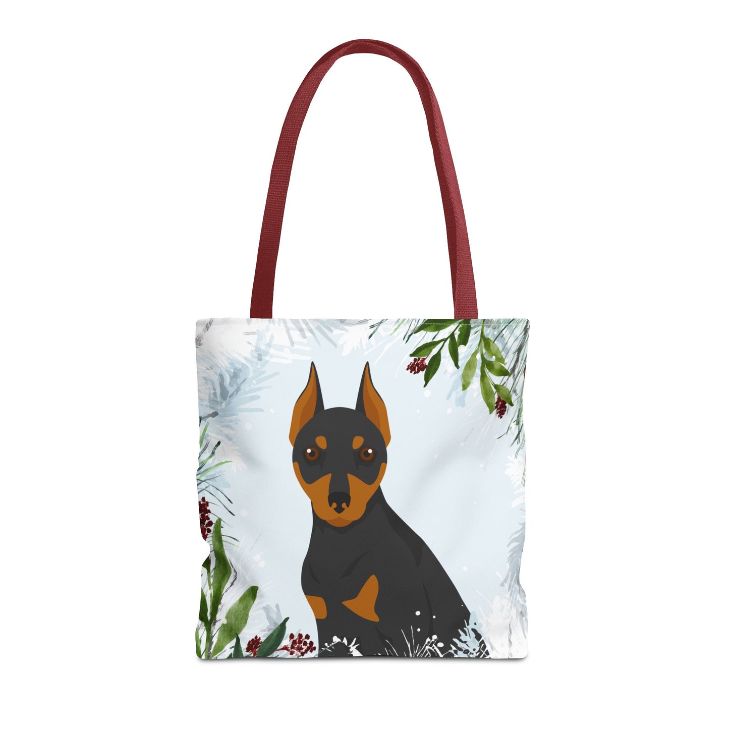Miniature Pinscher Dog Christmas Holiday Tote Bag 16x16