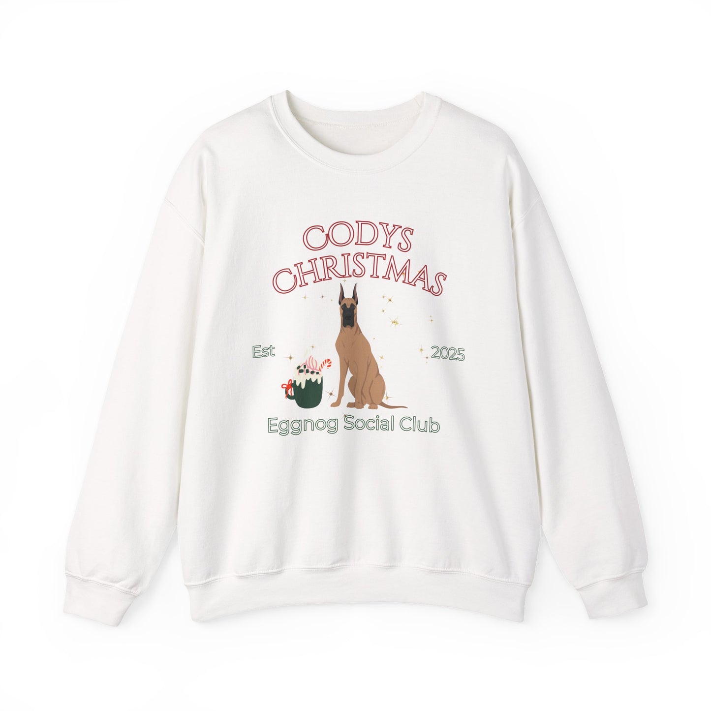 Great Dane Dog Christmas Social Club Unisex Heavy Blend Crewneck Sweatshirt Custom Name
