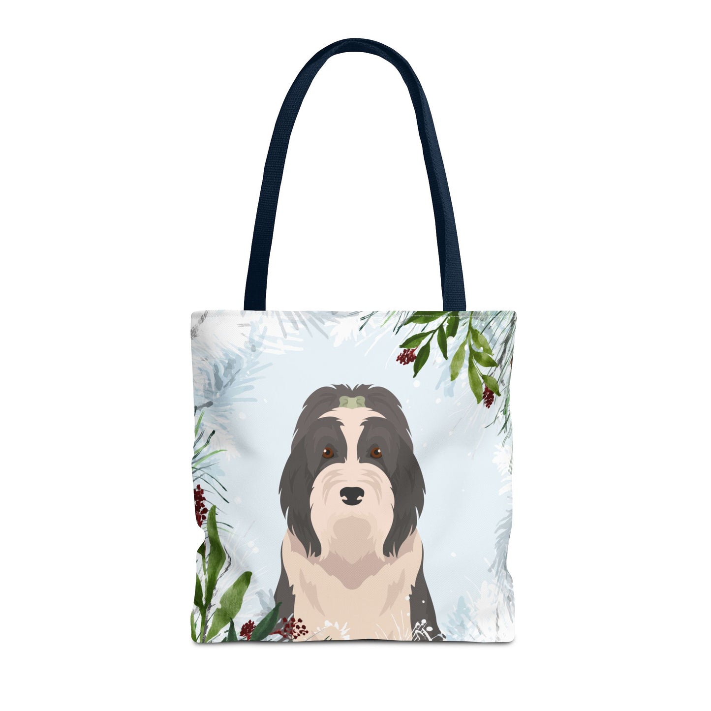 Bearded Collie Dog Christmas Holiday Tote Bag 16x16
