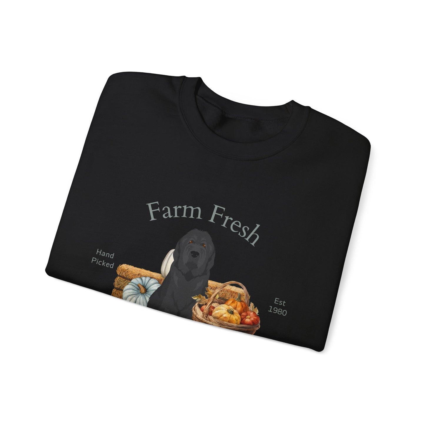 Briard Dog Fall Farm Fresh Unisex Heavy Blend Crewneck Sweatshirt