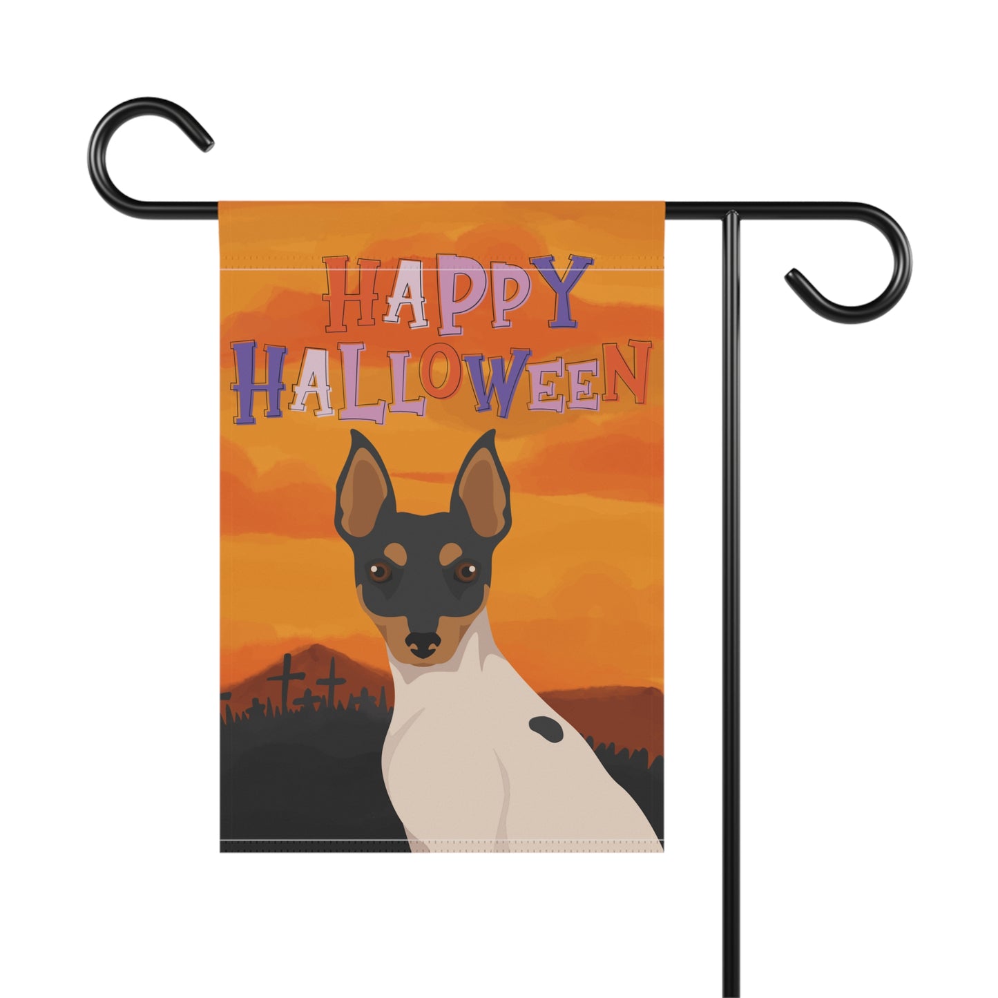 Toy Fox Terrier Dog Halloween Garden Flag