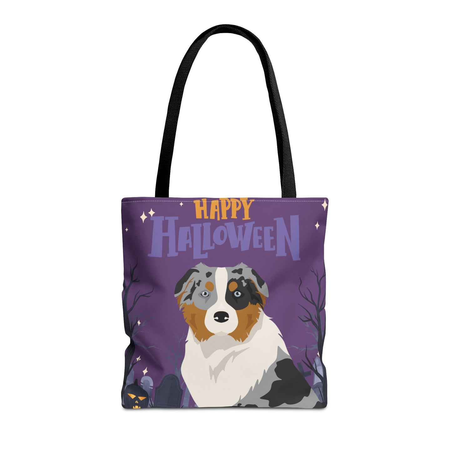 Australian Shepherd Dog Happy Halloween Tote Bag 16x16