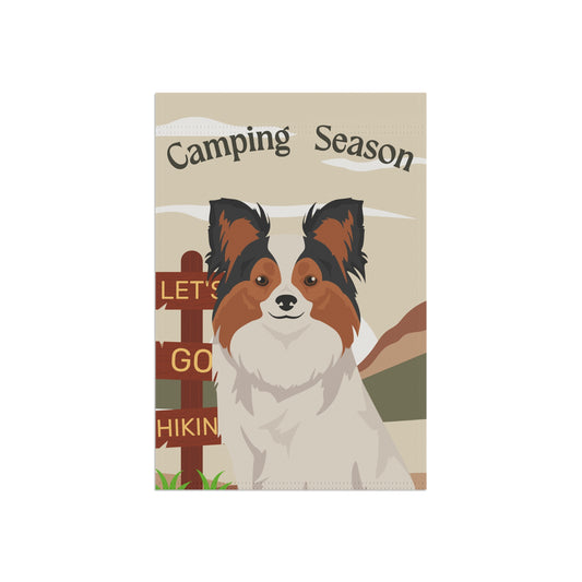 Papillon Dog Camping Garden Flag